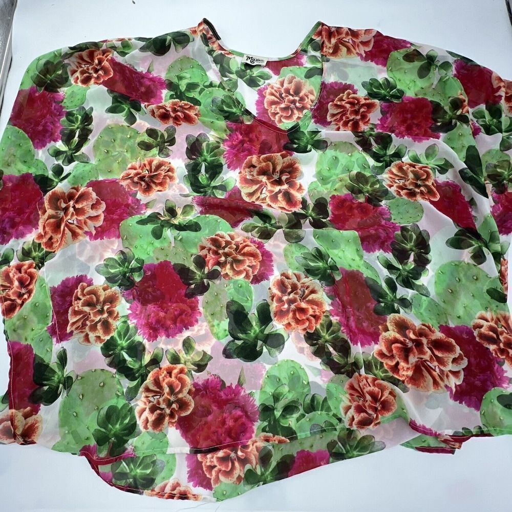 Show Me Your Mumu Cactus Bloom Petal Tunic Size Small Sheer